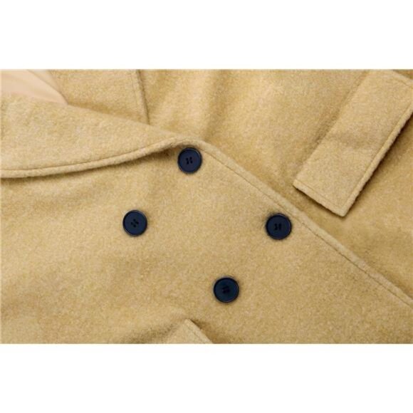 Women Oversized Long Winter Coats Warm Light Yellow - Picture 2 of 5